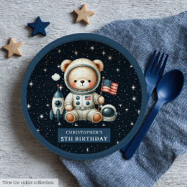 Assiettes En Carton Plaque d'ours personnalisée pour bébé garçon douch