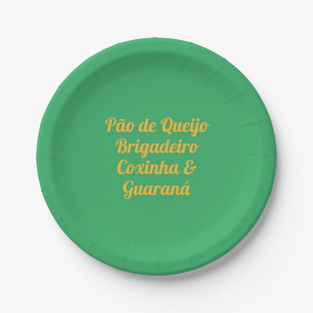 Assiettes En Carton Plaque du Parti Brésilien (Devant)