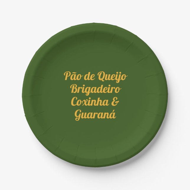 Assiettes En Carton Plaque du Parti Brésilien (Devant)