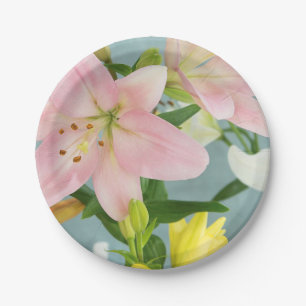Assiettes En Carton Plaque en papier 7" Rose Lily