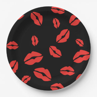 Assiettes En Carton Plaque en papier à imprimer Lèvres rouges