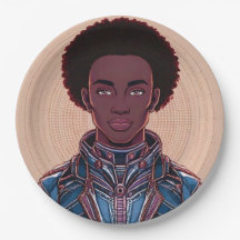 Plaque en papier Afrofuturiste King 12"