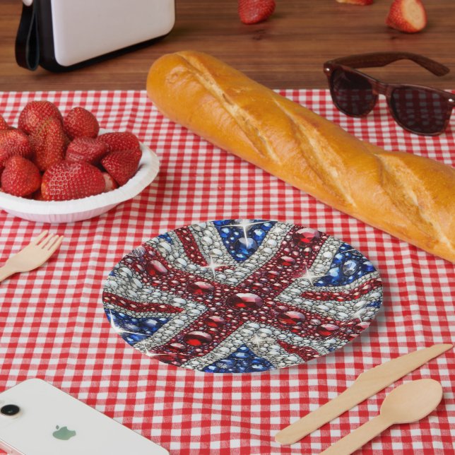 Assiettes En Carton Plaque en papier avec British Colours Design (Pique-nique)