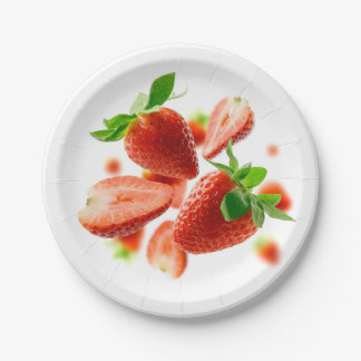 Assiettes En Carton Plaque en papier avec fraises