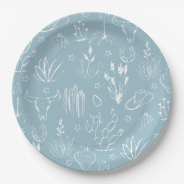 Assiettes En Carton Plaque en papier bleu occidental