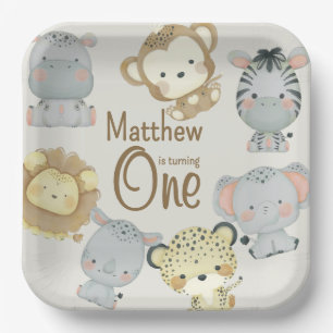 Assiettes En Carton Plaque en papier Boho Safari