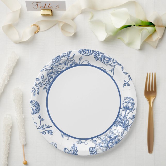 Assiettes En Carton Plaque en papier Chinoiserie (Mariage)