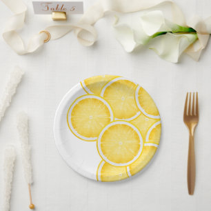 Assiettes En Carton Plaque en papier citron Spritz jaune