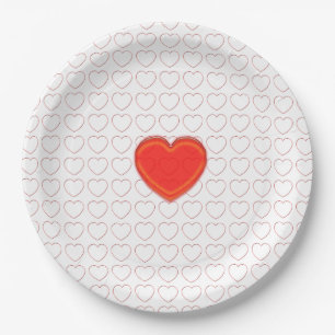 Assiettes En Carton Plaque en papier - Coeurs
