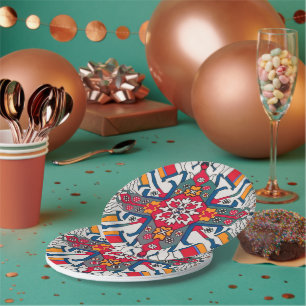Assiettes En Carton Plaque en papier d'art populaire arménien