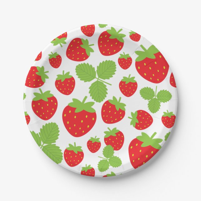 Assiettes En Carton Plaque en papier de fraises (Devant)