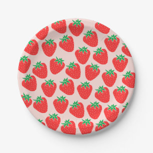 Assiettes En Carton Plaque en papier de fraises cuites