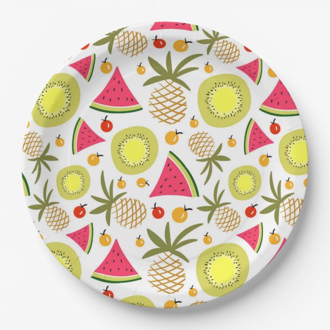 Assiettes En Carton Plaque en papier de fruits (Devant)