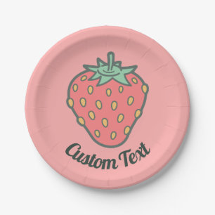 Assiettes En Carton Plaque en papier d'icône de fraise
