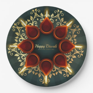 Assiettes En Carton Plaque en papier Diwali