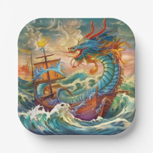 Assiettes En Carton Plaque en papier dragon