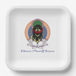 Assiettes En Carton Plaque en papier du logo Mastiff Tibétain