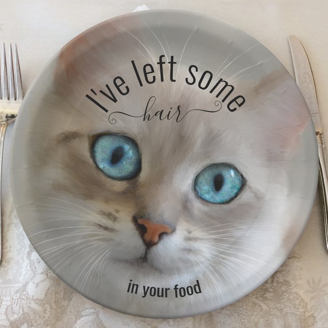 Assiettes En Carton Plaque en papier fine d'art de chat amusant (Créateur téléchargé)