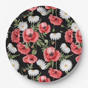 Assiettes En Carton Plaque en papier floral