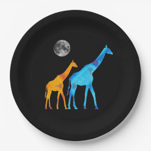 Assiettes En Carton Plaque en papier girafe