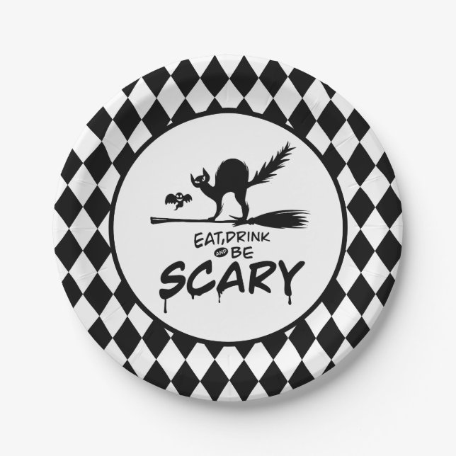 Assiettes En Carton Plaque en papier Halloween (Devant)