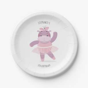 Assiettes En Carton Plaque en papier Hippo Ballerina