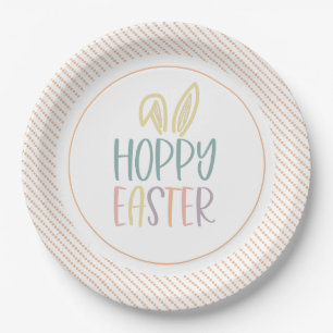 Assiettes En Carton Plaque en papier Hoppy Bunny Ears de Pâques