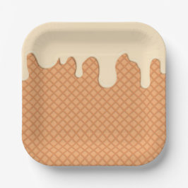 Assiettes En Carton Plaque en papier imprimé de crème glacée