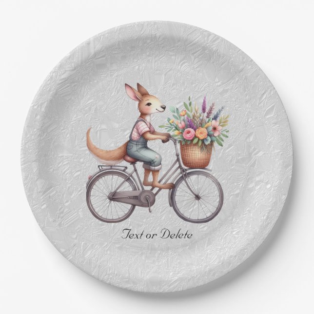 Assiettes En Carton Plaque en papier kangourou florale (Devant)
