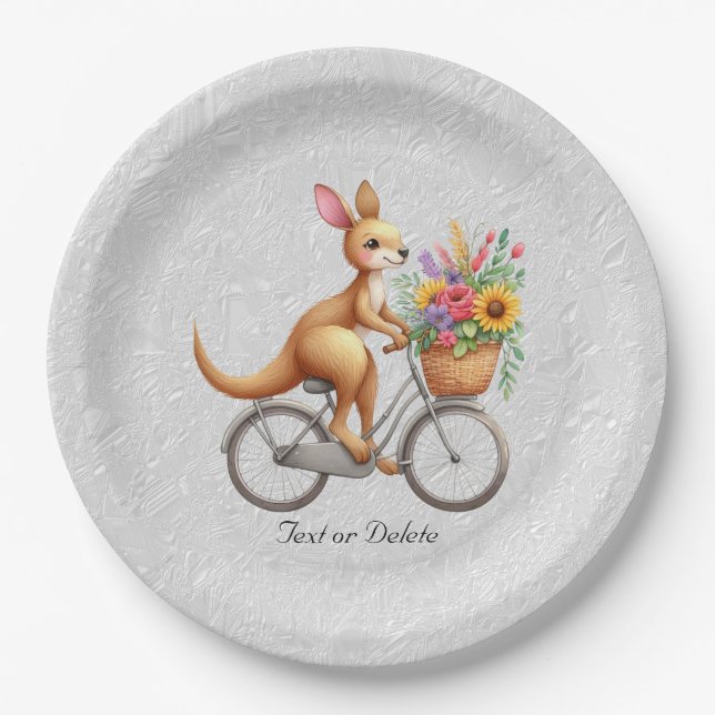 Assiettes En Carton Plaque en papier kangourou florale (Devant)