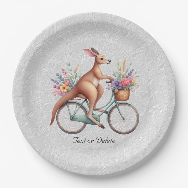 Assiettes En Carton Plaque en papier kangourou florale (Devant)