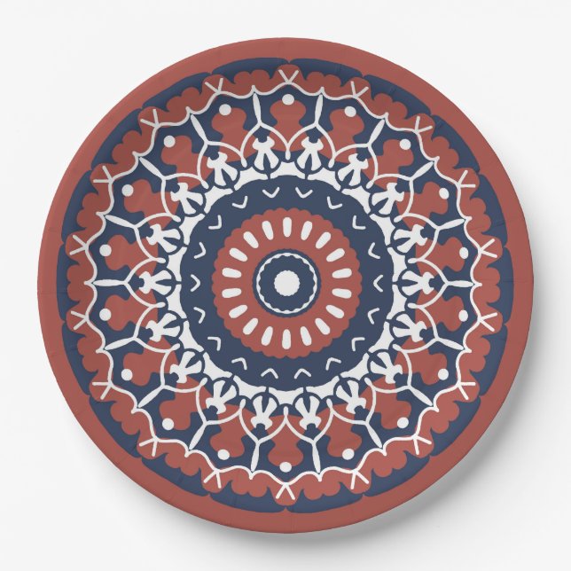 Assiettes En Carton Plaque en papier Mandala Design (Devant)