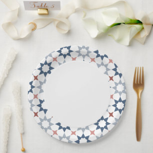 Assiettes En Carton Plaque en papier motif arabesque