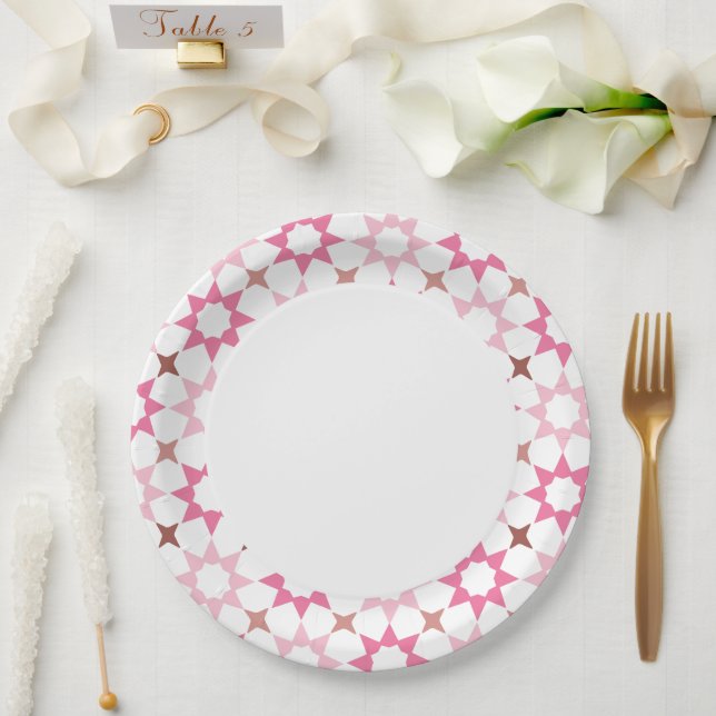 Assiettes En Carton Plaque en papier motif arabesque (Mariage)