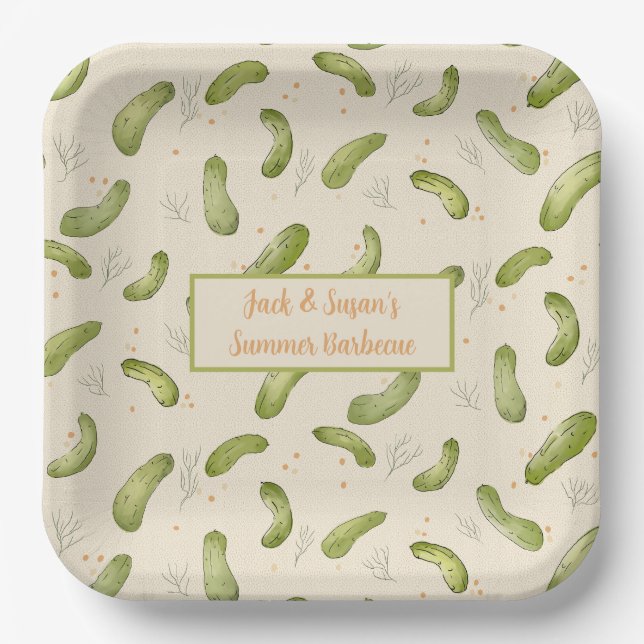 Assiettes En Carton Plaque en papier Motif de chiche d'été (Recto)