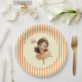 Assiettes En Carton Plaque en papier orange Little Princess