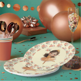 Assiettes En Carton Plaque en papier orange Little Princess