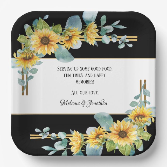 Assiettes En Carton Plaque en papier personnalisée Mariage de tourneso (Recto)