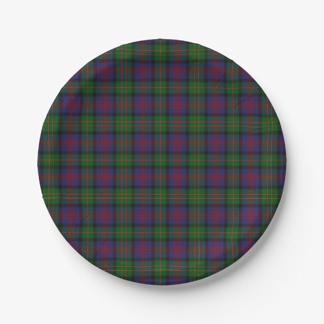 Assiettes En Carton Plaque en papier plaqué Clan Tartan (Devant)