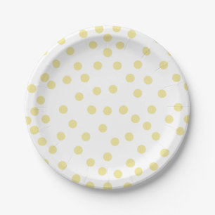Assiettes En Carton Plaque en papier Polkadot jaune