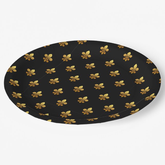 Assiettes En Carton Plaque en papier pour articles Fleur de Lis (Angle)