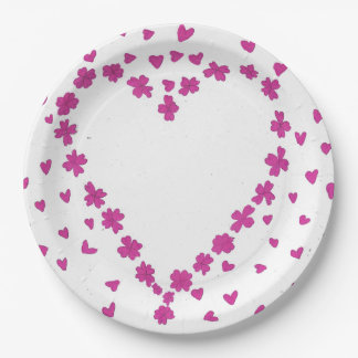 Assiettes En Carton Plaque en papier pour coeur pétale