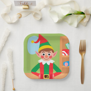Assiettes En Carton Plaque en papier pour elfe de Noël