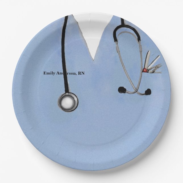 Assiettes En Carton Plaque en papier pour infirmière personnalisée (Devant)