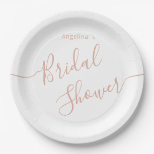 Assiettes En Carton Plaque en papier pour une douche nuptiale.