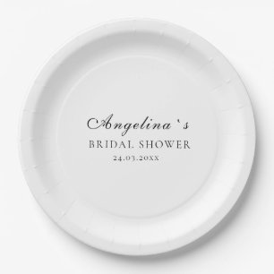 Assiettes En Carton Plaque en papier pour une douche nuptiale.