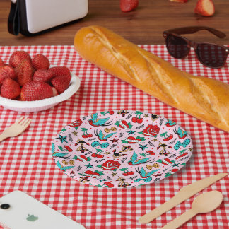 Assiettes En Carton Plaque en papier Rockabilly