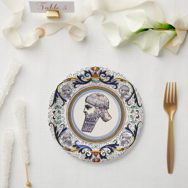 Assiettes En Carton Plaque en papier roi assyrien (Mariage)
