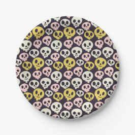 Assiettes En Carton Plaque en papier Skulls Friendly