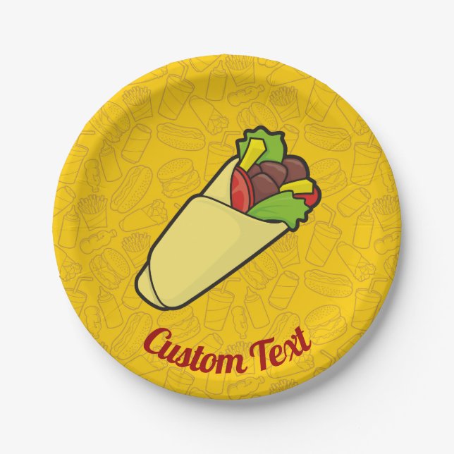 Assiettes En Carton Plaque en papier tortilla Sandwich (Devant)